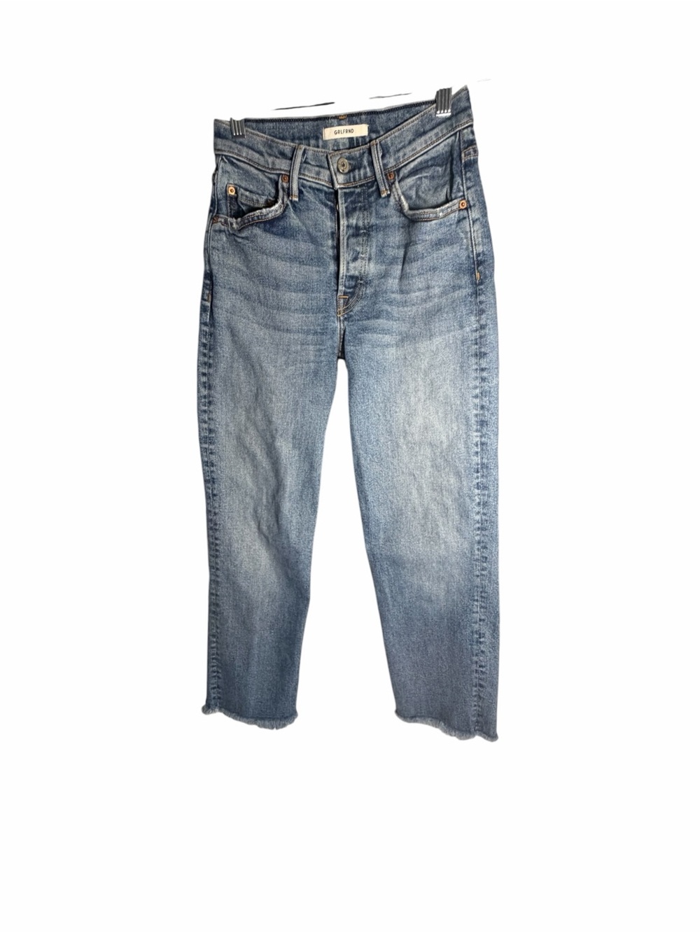 GRLFRND Helena High Rise Straight Leg Crop Button Fly Jeans Sz 24